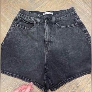 High Waisted Black Jean Shorts